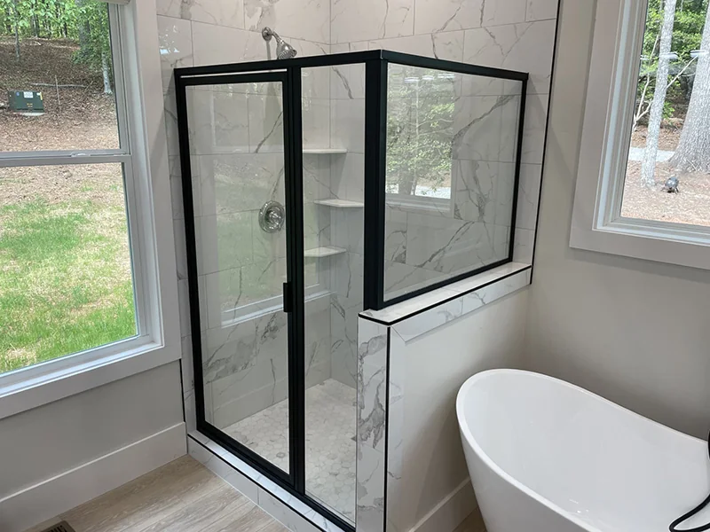 Custom framed shower doors