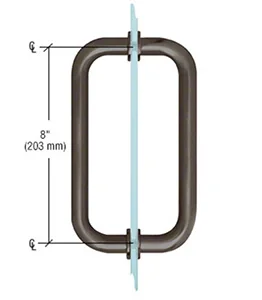 Brushed 8 inch tubular Nickel Back to Back Handle