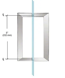 Chrome 8 inch square tubing back to back handle