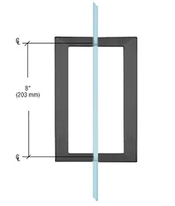 Brushed Nickel 8 inch square tubing back to back handle