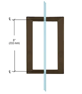 Oil Rubbed Bronze 8 inch square tubing back to back handle