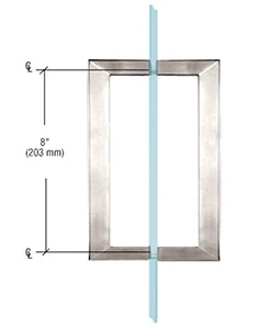 Polished Brass 8 inch square tubing back to back handle