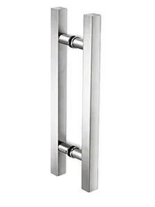 Brushed Nickel 8 inch square ladder pull back to back handle