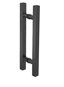 Matte Black 8 inch square ladder pull back to back handle