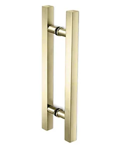 Satin brass 8 inch square ladder pull back to back handle