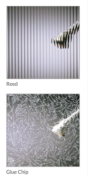 Shower Glass Reed and Glue Chip Options