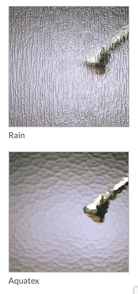 Shower Glass Rain and Aquatex Options